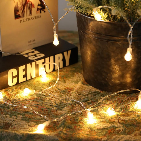 2 Packs 6Ft 20 Bulbs, Vigdur Globe String Lights - Decorative String Lights Battery Operated with Mini Bead Indoor