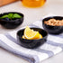 Ceramic Pinch Bowls, 2.5 oz Mini Prep Dip Bowl Set, Small Dipping Salsa Charcuterie Bowls, Set of 6 (Black)