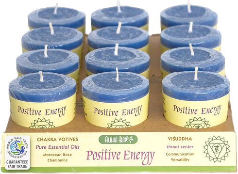 Premium Scented Hand Made Chakra Energy Candle, Votive 12-pack, Positive Energy, Aloha Bay