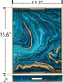 15.7 11.8 MAONAME Plastic Decorative Tray, Marbling Tray with Handles, Rectangular Coffee Table Trays, Blue Serving