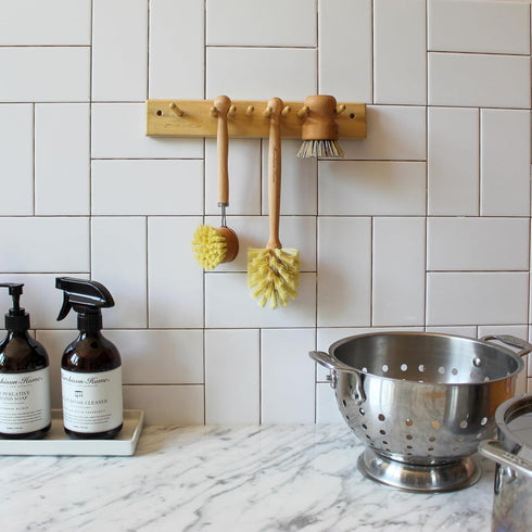 8.3 inches Murchison-Hume Compostable Dish Brush with Wooden Handle, Replaceable Scrubber Head, No Plastic Parts