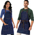 Under NY Sky Chef Apron - Professional Blue Denim, Adjustable Cotton Straps, Smart Pockets for Men and Women