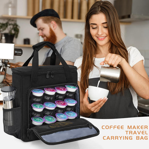 Coffee Maker Carrying Bag for Keurig K-Mini or K-Mini Plus, Portable Storage Tote Case with Extra Pockets