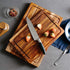 Wooden Cutting Board for Kitchen, Acacia Wood Chopping Board for Meat, Vegetables, Fruit & Cheese, 15x10 Inches
