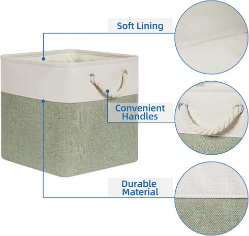 11 Inch 4Pack Temary Cube for Shelves Bin Fabric Storage Baskets for Organizing Toys, Clothes, Decorative Baskets