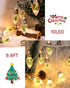 2Pcs 6.6 20 Bulbs Christmas Snow Globe String Lights Indoor Decorations FT Battery Operated Powered String Lights