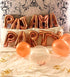 LaVenty Set of 11 Rose Gold PAJAMA PARTY Balloons and Banner for Slumber Party Decor