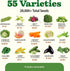 55 Pack 28,000+ HOME GROWN Vegetable Seeds Non-GMO Heirloom Seeds for Planting Vegetables, Survival Seed Vault, Garden