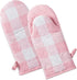 DII Buffalo Check Kitchen Collection, Classic Farmhouse Kitchen Set, Oven Mitt, Pink & White