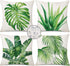 Outdoor Throw Pillow Covers 18x18, Set of 4 Waterproof Tropical Leaves Cushion Covers for Patio Garden