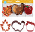 R&M Harvest Thanksgiving Cookie Cutter 3 Piece Gift Set, Includes Fall Leaf, Turkey, Apple