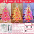 3 3D Star&44Ornaments, 8 50 Ft Pink Christmas Tree with Dual Color Change Lights Timer Remote, Modes Warm&Colorful