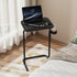 TB01BK091 TUTOTAK C Shaped End Table with Tiltable Surface, Adjustable Height Side Table, Slide Under Couch Table TV