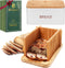 BLUBYEES Bamboo Bread Slicer for Homemade Bread with Crumb Tray & Storage Box