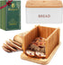 BLUBYEES Bamboo Bread Slicer for Homemade Bread with Crumb Tray & Storage Box