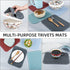 Silicone Trivets for Hot Dishes - Heat Resistant Hot Pads for Kitchen Counter, Set of 2 Teal Table Trivet Mats