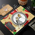 Greeeen Placemats Set of 6, Red Apples Place Mats for Dining Table, Washable Cotton Linen