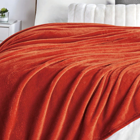 Walensee Fleece Blanket Plush Throw - Twin Size 60x80 Orange, Super Soft Microfiber Flannel for All Seasons