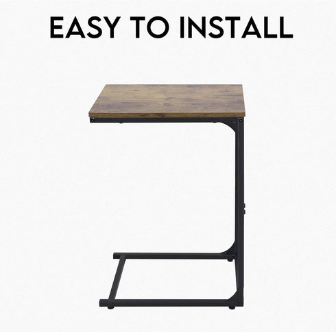 LOFTEY C Shaped End Table, Couch Side Tables That Slide Under, C Side Table for Couch & Sofa, Perfect for Small Space