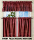 Ellis Curtain Stacey Sheer Tailored Tier Pair Curtains, 56-by-30 Inch, Merlot, 56x30