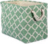 DII Polyester Container with Handles - Lattice Storage Bin, Medium, Bright Green