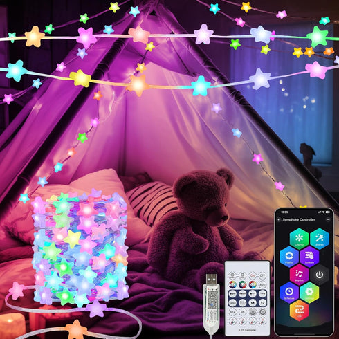 Smart Star Fairy Lights Plug in, 33Ft 16 Million Color Changing String