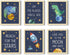 ArtbyHannah Framed Dinosaur Wall Art, 6 Pack 8x10 Inch Nursery Wall Decor