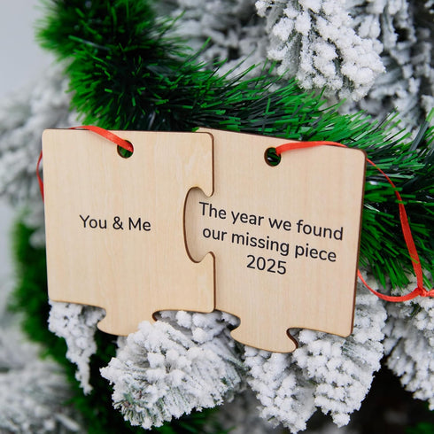 NGHYANNA 2025 NGHYANA Wooden Puzzle Piece Ornament You and Me Keepsake Couples Gift