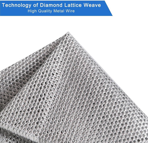 Wire Dishwashing Rag, 10 Pack Non Scratch Wire Dishcloth for Wet and Dry, Scrubbing Wire Dishcloths for Kitchen