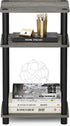 3-Tier Furinno JUST Side Table, End Table, Open Shelves Night Stand, Bedside Table, Toolless Assembly, for Living Room