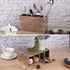 WuGeShop 4 Compartment Wooden Utensil Holder, Kitchen Countertop Organizer for Cooking Tools Storage