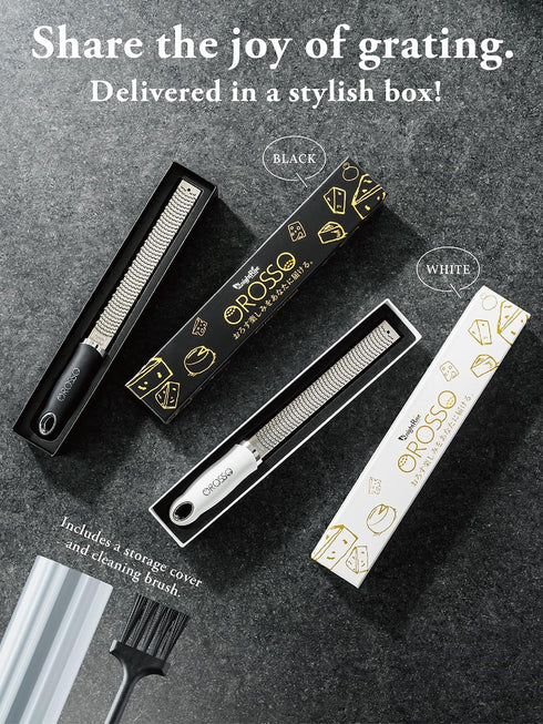 OROSSO Grater, Lemon Zester Cheese Grater, Cheese Shavings, Parme Cheese, Ginger, Garlic, Zester Grater (white)
