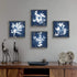 White Botanical Wooden Wall Art, Rustic Framed Artistic Plant Leaves Picture (16 x 16 x 4 pcs)