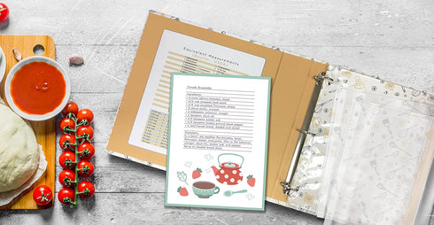 Better Kitchen Products Recipe Binder Set - Full Page 3 Ring Organizer with 50 Protectors & 12 Dividers