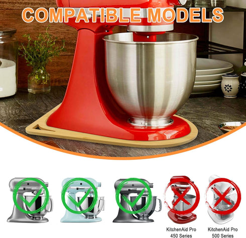 Bamboo Mixer Mat Slider Compatible with KitchenAid 4.5-5 Qt - Kitchen Countertop Storage Mover Sliding Caddy
