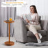 22" (1, BLUEWEST Drink Table, Tall Compact Side Table with Phone Slot and Weighted Base, Durable Pedestal Table Accent