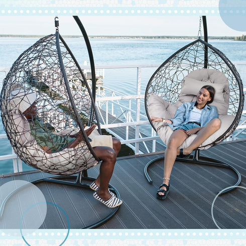 2.58 Hammock Patio(Grey,1 Tudomro Egg Chair Cushion Filling kg Replacement Rocking Wicker Chair Cushions High Back