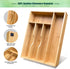 Bamboo Silverware Drawer Organizer, Silverware Utensil Tray Holder and Cutlery Tray for Flatware and Kitchen Utensils