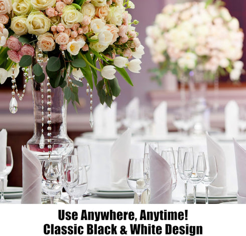 Freestanding Reserved Cards for Wedding Reception Tables, 20 Pk Black and White Design, Elegant Event Decor