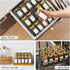 AOZITA 14 Pcs Spice Jars with Bamboo Lids, 4oz Square Spice Bottles with Shaker Lids and Airtight Caps