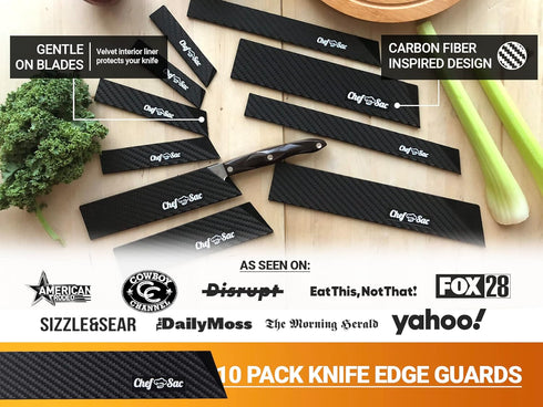 Chef Sac Knife Edge Guards, Universal Knife Cover & Professional Protector, Durable BPA-Free ABS Plastic Knife Guards