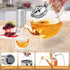 Glass Teapot, 40oz with Removable Infuser, Clear Borosilicate Glass for Blooming and Loose Tea