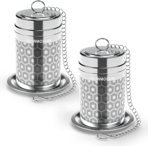 2 Pack Reinmoson Large Tea Infuser for Loose Tea & Spice Infuser, 304 Stainless Steel Large Tea Strainers for Cooking