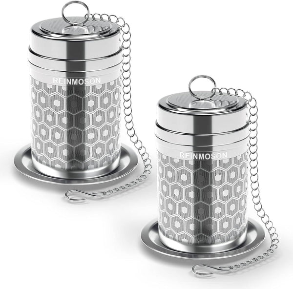 2 Pack Reinmoson Large Tea Infuser for Loose Tea & Spice Infuser, 304 Stainless Steel Large Tea Strainers for Cooking