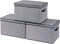 Fabric Storage Boxes, 3 Pack Large 16.5 x 11.8 x 10.2 Inch Baskets with Lids, Decorative Linen Closet Organizers with