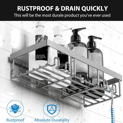 5 Pack Moforoco Adhesive Shower Caddy Organizer Shelves Rack - Corner Bathroom Storage Organization, Home & Kitchen