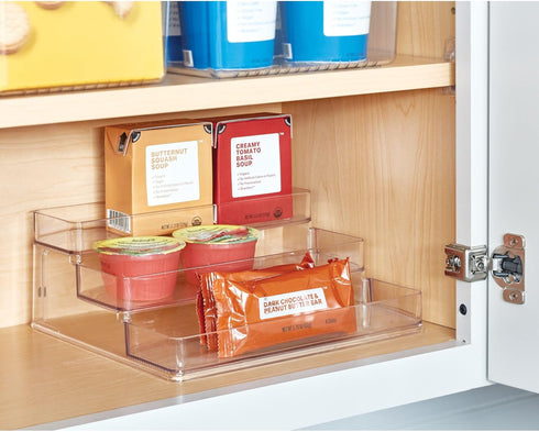 iDesign 3-Tier Spice Rack Organizer, Clear, Made in USA