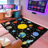 3'5' Planet Rug Space Adventure Theme Boys Bedroom Carpet Galaxy Floor Mat with Solar System Planets Galaxy Decor Kids