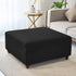 HFCNMY Stretch Square Ottoman Cover Knitted Jacquard Ottoman Cover Washable Square Ottoman Slipcover Storage Ottoman