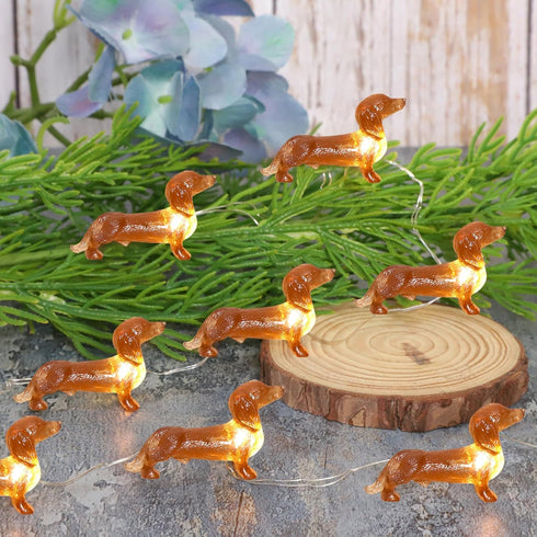 Impress Life Pet Theme Decorative String Lights, 10ft 30 LED Dachshund Dog Twinkle Lights for Christmas